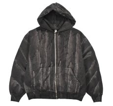 画像1: Los Angeles Apparel 14oz Drip Dye Full Zip Sweat Hoodie Black ロサンゼルスアパレル (1)