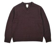 画像1: Calvin Klein V-Neck Knit Sweater Brown カルバンクライン (1)