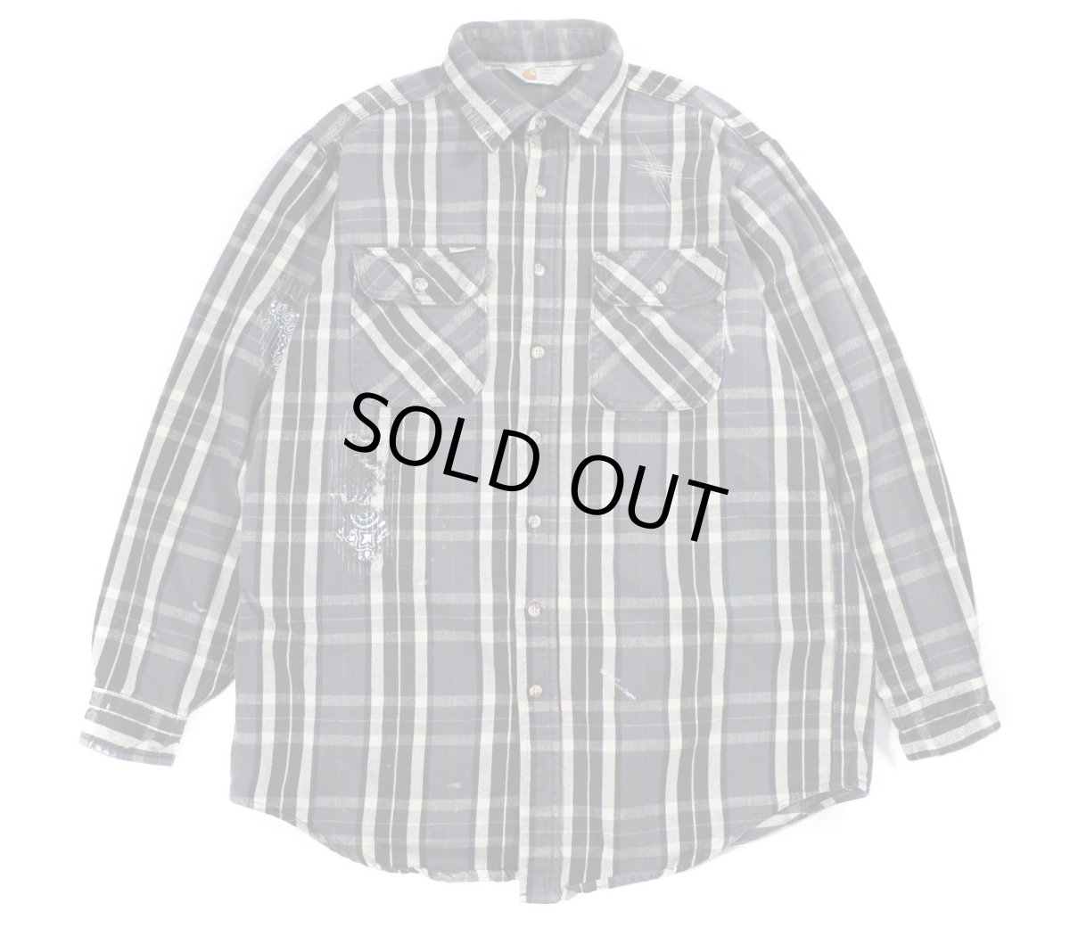 画像1: Used Carhartt Customized Heavy Flannel Shirt (1)