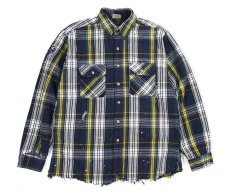 画像1: Used Five Brothers Customized Heavy Flannel Shirt made in USA (1)