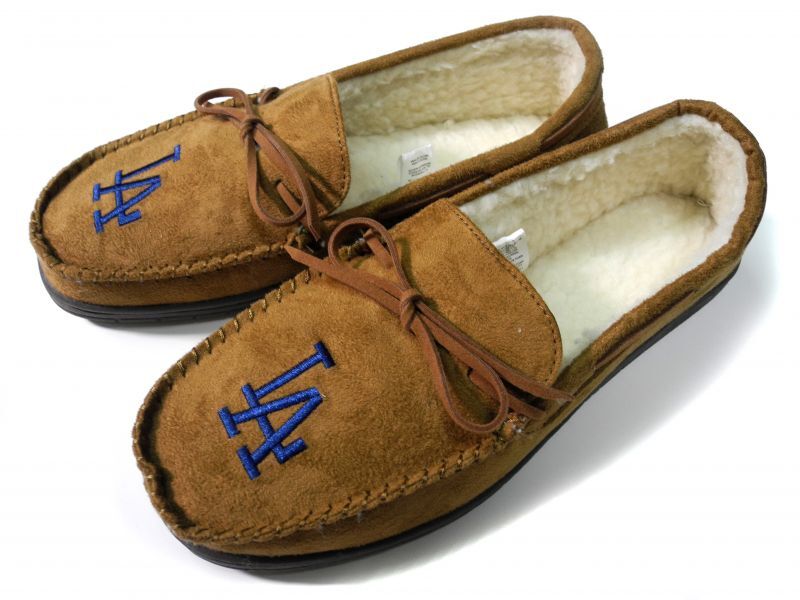 dodgers moccasin slippers