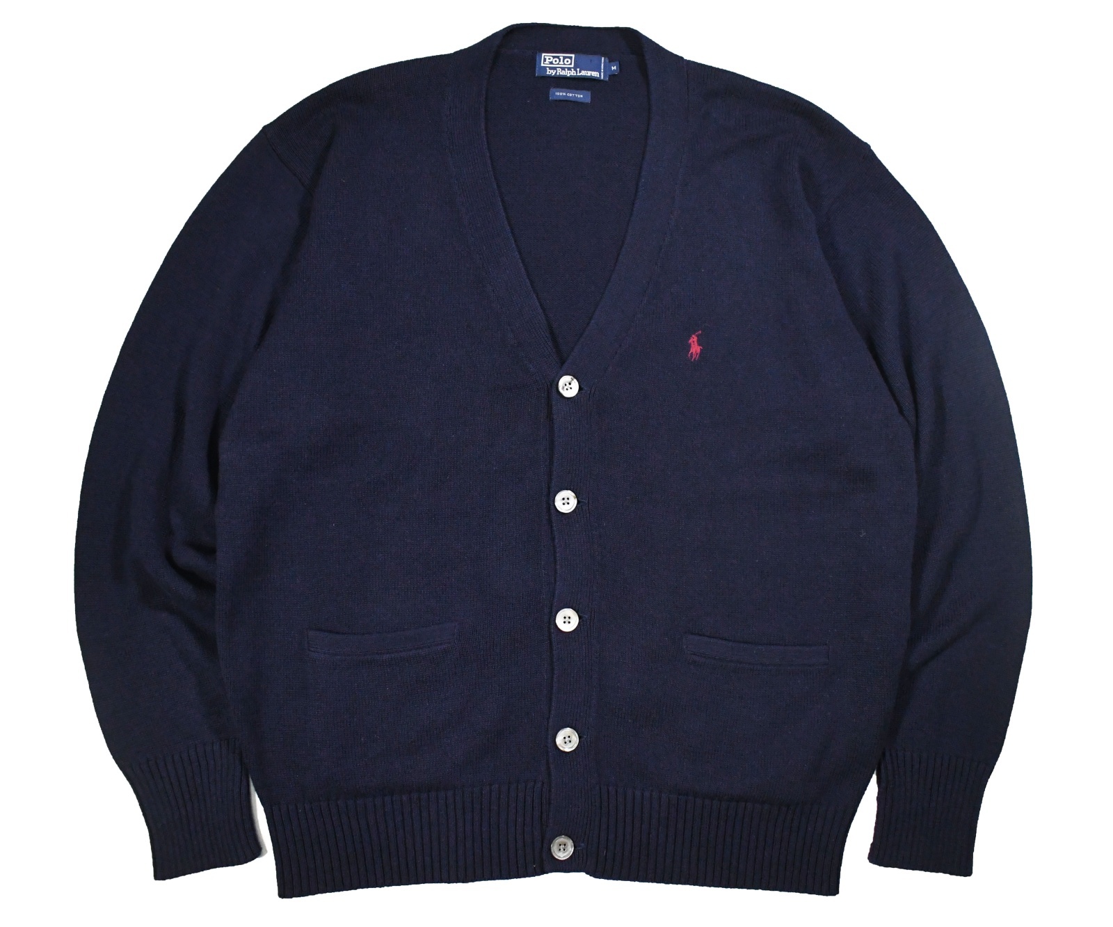 Used Polo Ralph Lauren Cotton Knit Cardigan Navy ラルフローレン