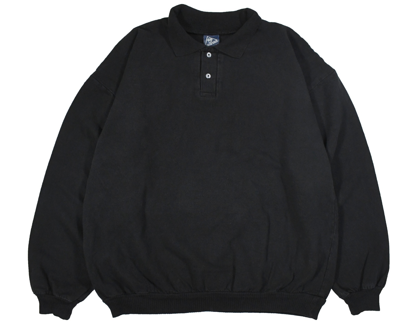 Deadstock Wek Clothing Sweat Polo Over Dye Black made in USA