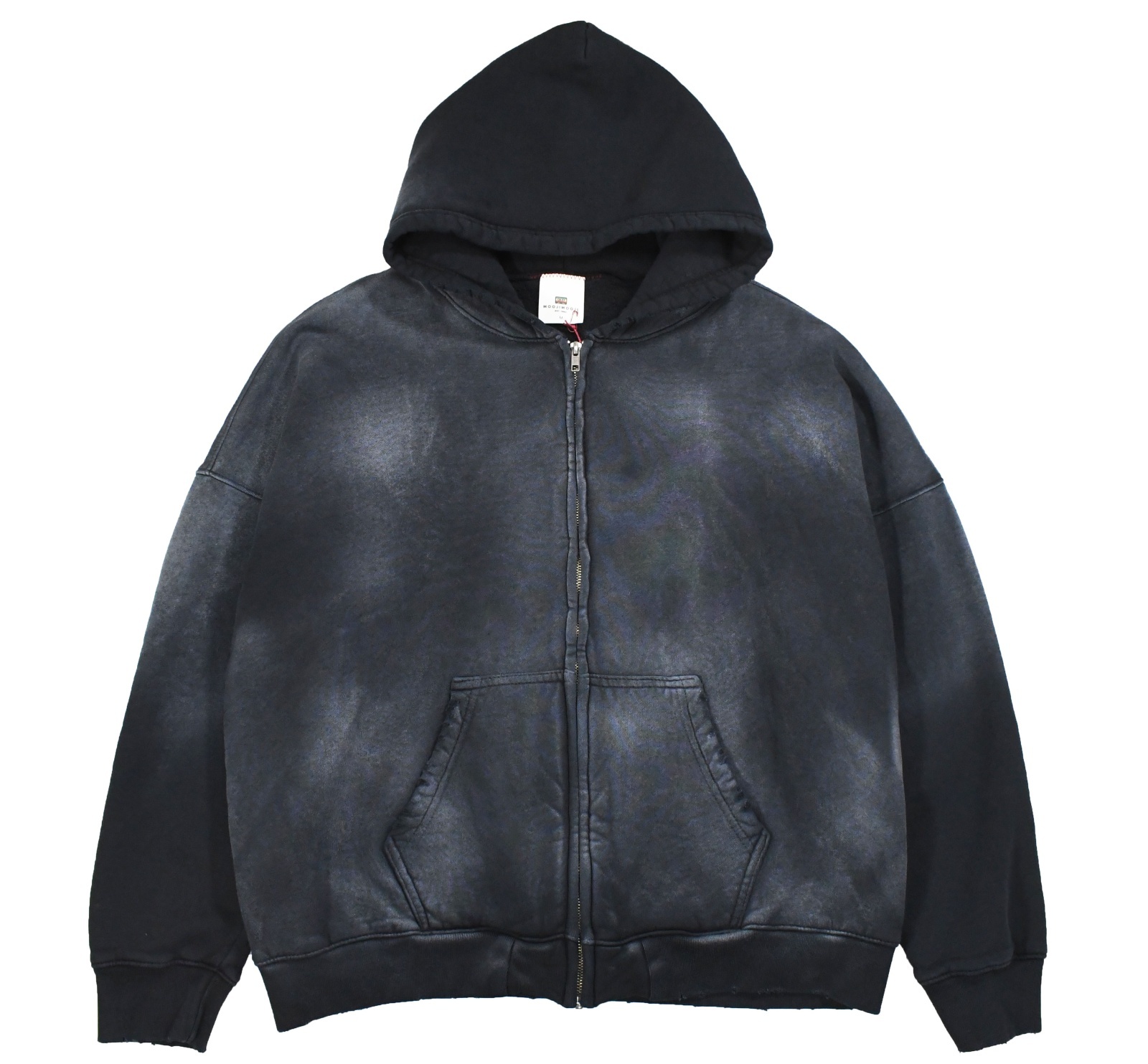 MOOJI MOOJI US Oversize Zip Up Hoodie Aged Black